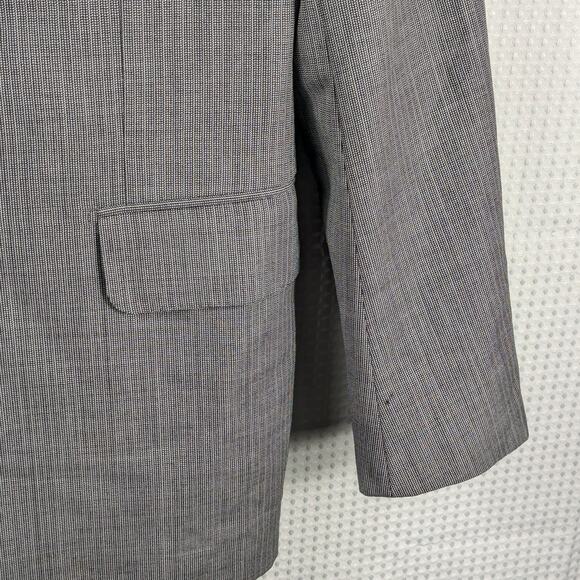 Gucci 48R Made in Italy Wool Blazer Gray Micro Check Triple Pocket Sport Coat - Picture 7 of 9